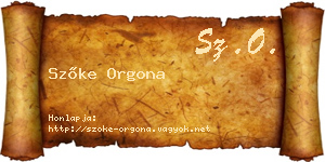 Szőke Orgona névjegykártya